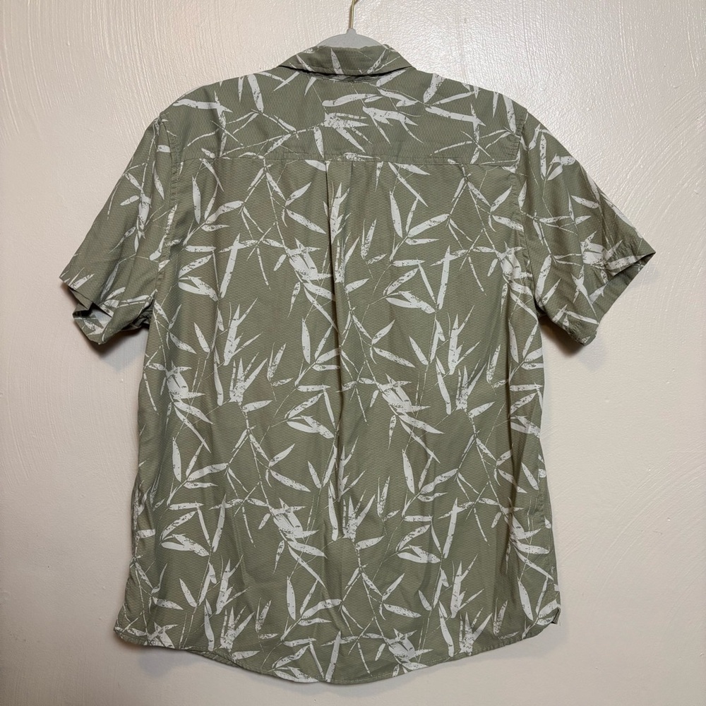 Eddie Bauer Men's Shirt Short Sleeve Button Up Cotton Polyester Green Size Large